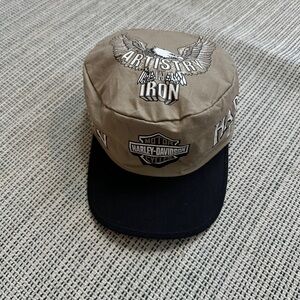 Harley-Davidson Tan and Black hat vintage